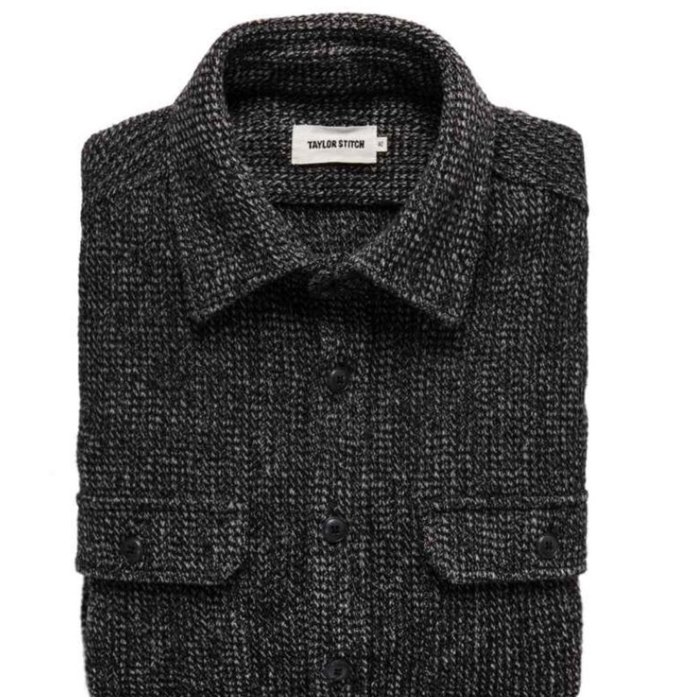 TAYLOR STITCH The Summit Shirt in Heather Charcoal Waffle